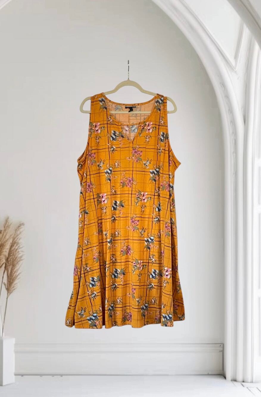 Allison Brittney Orange Formal Casual Dress Plus Size 2X
